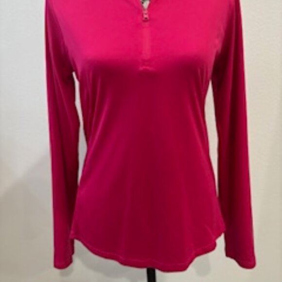 Sport-Tek Fuchsia 1/4 Zip Long Sleeve Pullover Top, Size Small - Picture 2 of 4